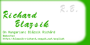 richard blazsik business card